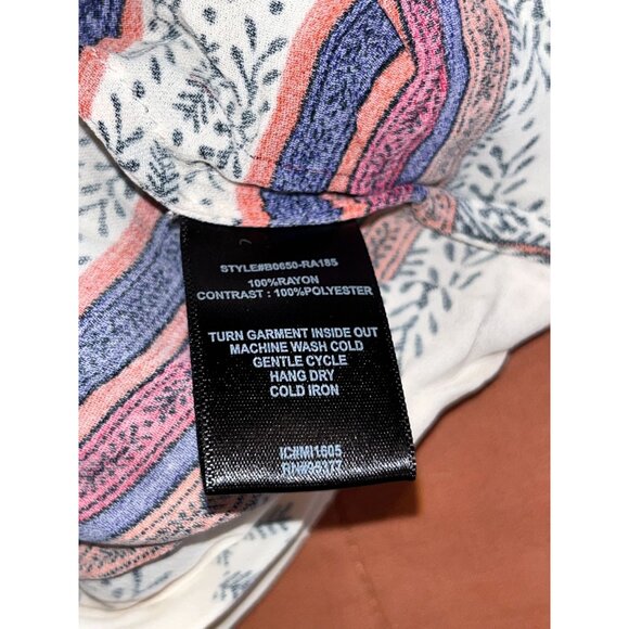 Sanctuary Lana Craft Print Split Neck Top L - Picture 8 of 10